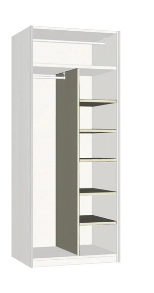 DIVISION CHEEK WITH 5 SHELVES - RIGHT 96 cm