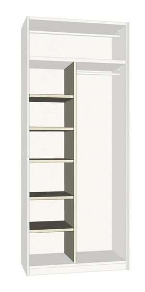 DIVISION CHEEK WITH 5 SHELVES - LEFT 96 cm